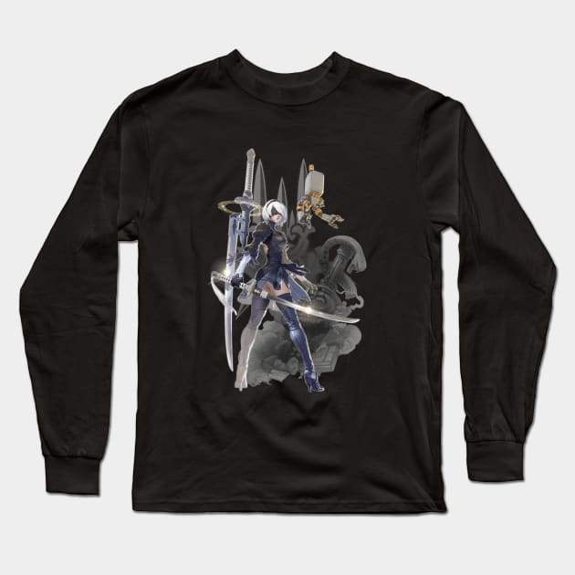 NieR Automata - Glory to Mankind Long Sleeve T-Shirt by Ryza